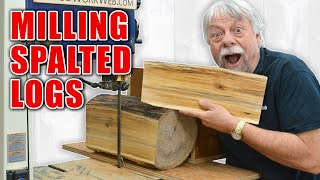 Milling Spalted Logs with a Bandsaw Mill Jig [upl. by Stacy]