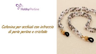 Come realizzare una catenina per occhiali con un intreccio di perline  TUTORIAL  HobbyPerlinecom [upl. by Eilime]