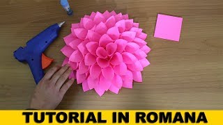 Cum Sa Faci Flori Din Hartie Simplu Si Usor TUTORIAL IN ROMANA [upl. by Notterb]