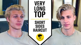 Very Long Top Short Sides  Men’s Modern Haircut [upl. by Odnumyar254]