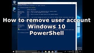 How to remove user account Windows 10 PowerShell [upl. by Chuck]