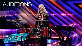 17YearOld Mia Morris Delivers an Original Audition as a One Woman Band  AGT 2022 [upl. by Guthrey]