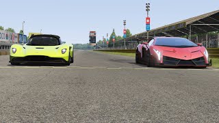 Aston Martin Valhalla vs Lamborghini Veneno at Monza Full Course [upl. by Martz]