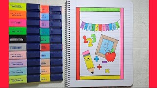 PORTADA DE MATEMÁTICAS 🍎 PASO A PASO  MAURICIO DIBUJOS 🤩 [upl. by Greg]