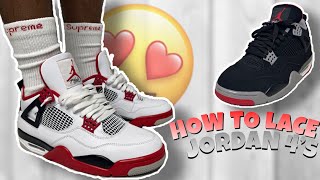 HOW TO LACE JORDAN 4S  Jordan 4 Lace Tutorial [upl. by Inglis24]