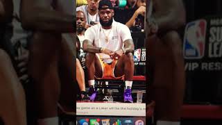 LeBron James hiding a full erection while watching a basketball game [upl. by Yahsan]