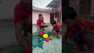 Tiny water balloons vs big water balloons popping challenge shortsviral bloopers [upl. by Yoc191]