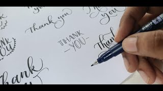 9 EASIEST and DIFFERENT ways of writing Thank you  Hand lettering tutorial  Beginner calligraphy [upl. by Chalmers387]