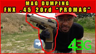 FN FNX 45 TACTICAL 20rd PROMAG DUMP DID IT JAM [upl. by Esoranna]