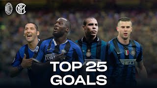 AC MILAN vs INTER  TOP 25 GOALS  Lukaku Ronaldo Vieri Materazzi and more 🔥⚫🔵 [upl. by Nuawed]