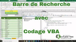 ✅ EXCEL VBA GRATUIT  Comment Créer une Barre de Recherche en VBA [upl. by Terrena]