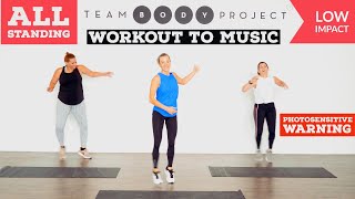 100 Low impact all standing FUN cardio workout to music ALL fitness levels [upl. by Olivier]