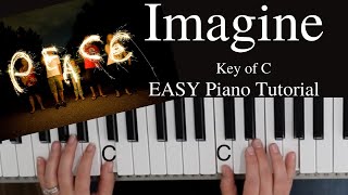 Imagine John Lennon Key of CEASY Piano Tutorial [upl. by Neerol]