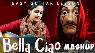 Bella Ciao mashup  Money Heist  Guitar tabs  Easy Guitar Chords  Guitar cover  Instrumental [upl. by Redmond]