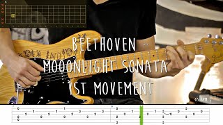 Beethoven  Moonlight Sonata 1st Movement Full Lesson with Tabs [upl. by Enyahs]