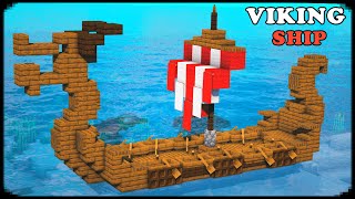 Minecraft How to build a Viking Ship  Tutorial [upl. by Ayihsa]