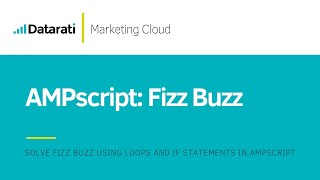 Solving the Fizz Buzz challenge using AMPscript in Salesforce Marketing Cloud [upl. by Torrin]