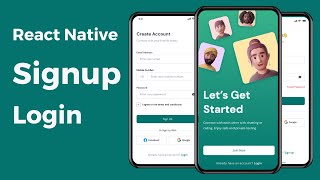 Welcome Signup Login Screen  React Native UI [upl. by Sheryle]