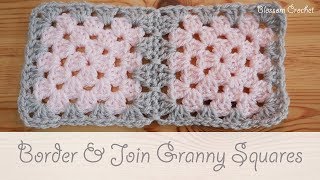 Easy Crochet  How to border amp join granny squares [upl. by Shulock]