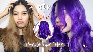 Bleaching and Dying My Hair Purple Before Moving To Europe  Hair Coloring amp Hair Bleach Tutorial✨ [upl. by Peppie]