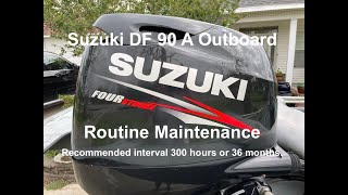 Suzuki DF 90 A Outboard Routine Maintenance Recommend interval 300 hour or 36 months [upl. by Arekat368]