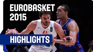 Spain v France  SemiFinal  Game Highlights  EuroBasket 2015 [upl. by Dominic]