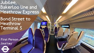 London Underground amp Heathrow Express First Person Journey  Bond Street to Heathrow Terminal 5 [upl. by Adnaluoy633]