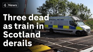 Three dead as train derails in Scotland [upl. by Atilrep]