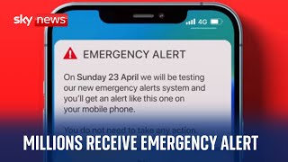 Millions of phone users in UK receive emergency test alert message [upl. by Paik]