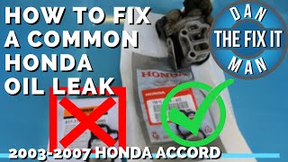 2003  2007 Honda Accord  Oil Leak Fix  Replacing the VTEC Solenoid Gasket  Filter Screen  Easy [upl. by Zahara122]