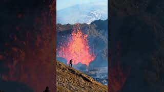 Lava Show at perlan🌋 Volcano eruption in Iceland geldingadalir 🔥shorts nature museum [upl. by Janot525]