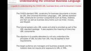 Universal Business Language UBLOverview [upl. by Henriques]