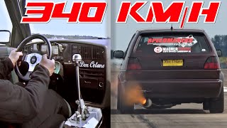 1300HP VW Golf 2 BIG Turbo  Fastest Golf in the world  340kmh WORLD RECORD [upl. by Derfnam275]