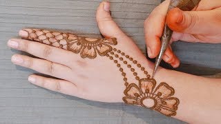 Stylish New Mehndi Design for Hands  Easy Floral Mehndi Designs  Simple Mehndi Design for Backhand [upl. by Chaddie112]