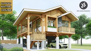 ELEVATED NATIVE HOUSE  MODERN BAHAY KUBO WITH POOL  AMAKAN HOUSE DESIGN  3 BEDROOMS [upl. by Nilkoorb]