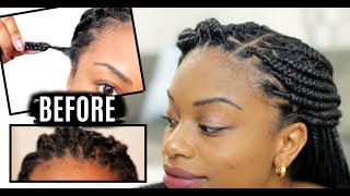 HOW TO REFRESH BOX BRAIDS  EDGES AND HAIRLINE  Journeytowaistlength [upl. by Surovy]