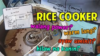 Rice Cooker repair Walang Power Hilaw ang luto Ayaw Uminit Laging nakawarm lang [upl. by Roxie747]