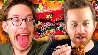 The Try Guys Korean FIRE Noodle Challenge [upl. by Sewole]