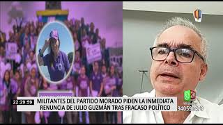 Militantes del Partido Morado piden la renuncia de Julio Guzmán tras resultado de elecciones [upl. by Nordine]