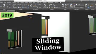 AutoCAD House Design 3D Part 6 3D Window Design Part 2 Sliding Window 2021 [upl. by Johnny619]