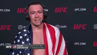 UFC Vegas 11 Colby Covington Interview after TKO win [upl. by Nilya350]