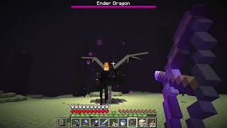 Ender Dragon boss fight in Hard mode no commentary  Minecraft [upl. by Eintruok]