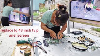 repair and replace lg 43 inch tv screen [upl. by Nosyd116]