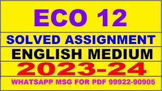 eco 12 solved assignment 202324  eco 12 solved assignment in english 2024  eco 12 2024 [upl. by Russian]