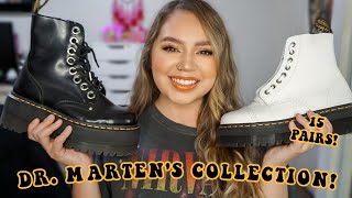 MY DR MARTENS COLLECTION  15 PAIR TRY ON  HOW TO SAVE YOUR ANKLES LOL [upl. by Aicnilav]