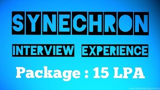 Synechron Technologies Interview Experience  Interview Questions [upl. by Geoffry]