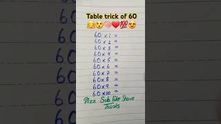 Multiplication table trick of 60😲🤗🧠❤💯😍 maths multiplication table mathstricks shorts foryou [upl. by Tome288]