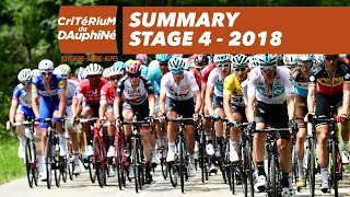 Summary  Stage 4 ChazeysurAin  LansenVercors  Critérium du Dauphiné 2018 [upl. by Ahseele]