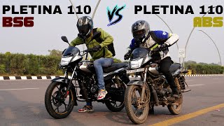 Bajaj Platina 110 bs6 vs Platina 110 ABS Drag Race [upl. by Ybbor]