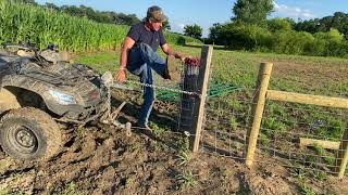 StretchingTightening Woven Wire Fence [upl. by Ferretti]